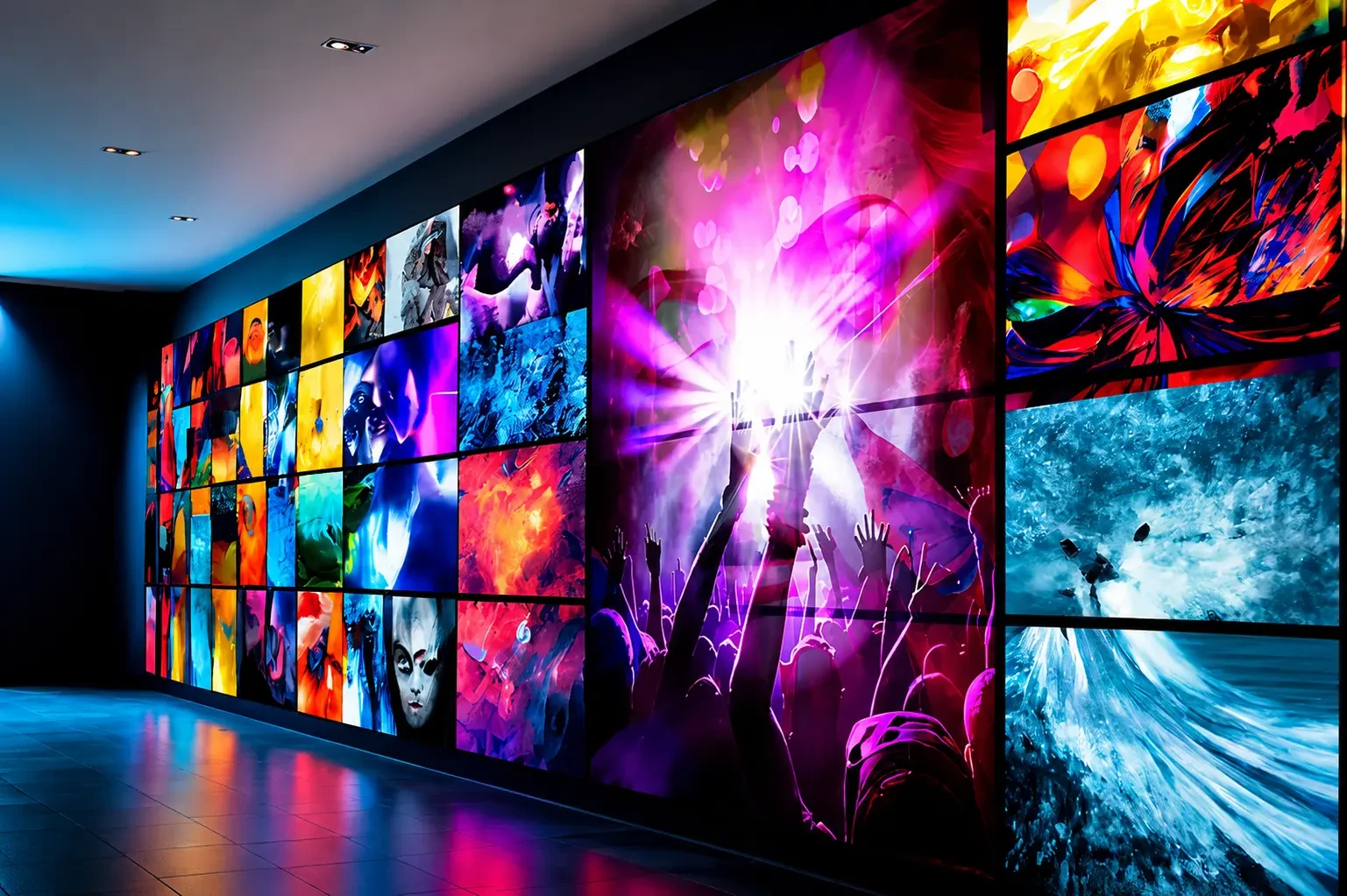 Large-format video wall installation